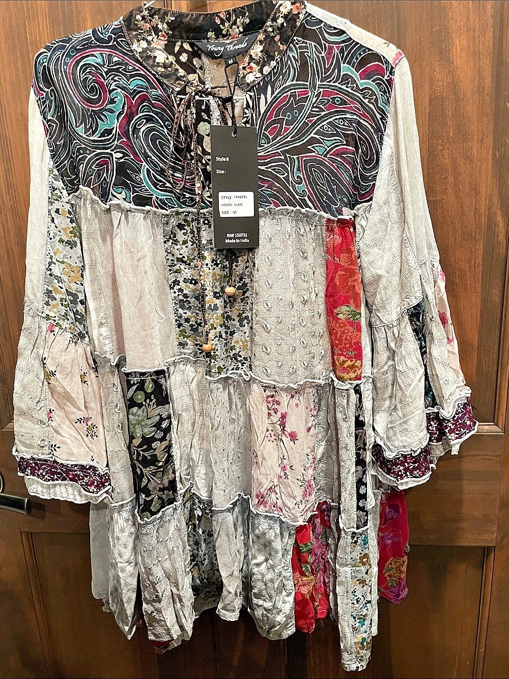 Young Threads Weekend Hippie Amber Patchwork Tunic Multicolor Medium